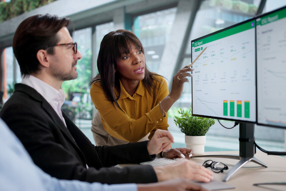 employees reviewing FiscalVue Budget Intelligence