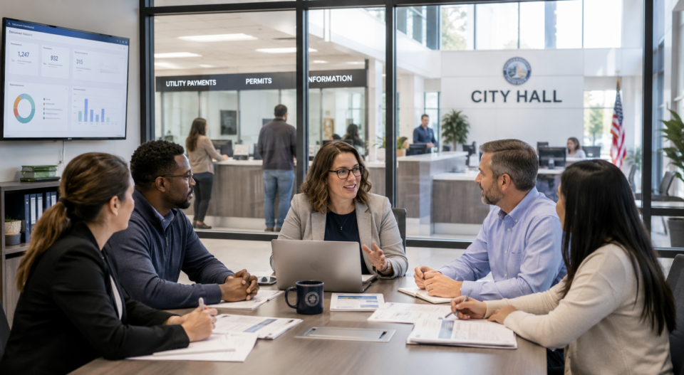 group of city workers sitting around a conference table