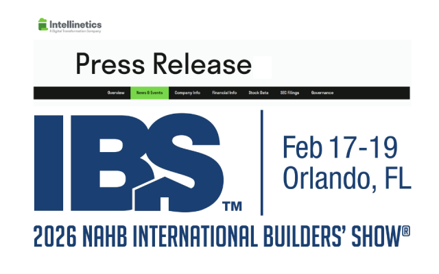 graphic of Press Release announcing Intellinetics to Showcase AP Intelligence Program at IBS Show