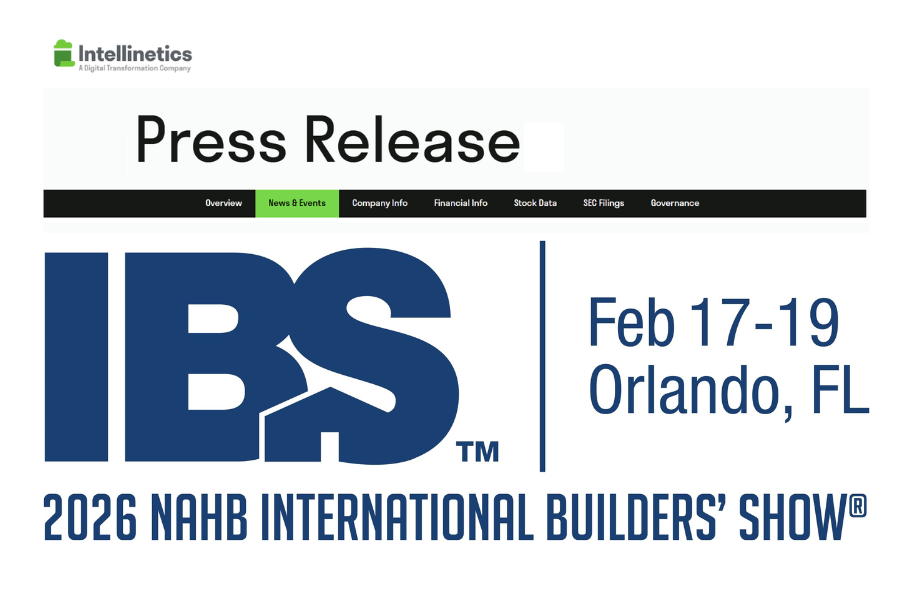 graphic of Press Release announcing Intellinetics to Showcase AP Intelligence Program at IBS Show